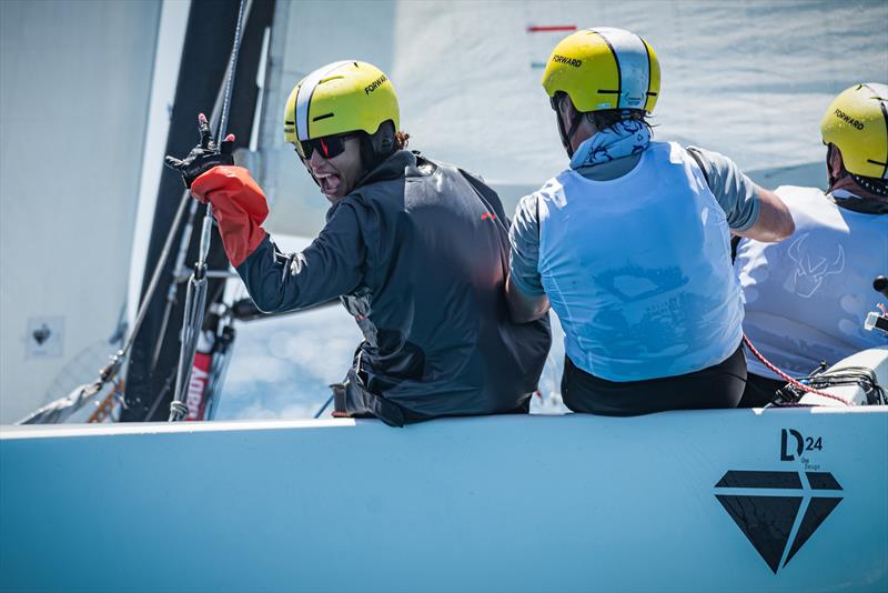 Sarah Michaux, 13-year old Opti sailor from St. Martin Voiles Pour Tous (SMVT), enjoyed her time going full speed on a Diam 24 photo copyright Laurens Morel taken at Sint Maarten Yacht Club and featuring the Diam 24OD class