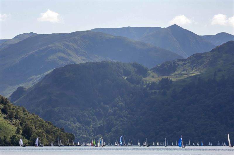 The fleet heads down the lake in the 2019 Birkett photo copyright Tim Olin / www.olinphoto.co.uk taken at Ullswater Yacht Club and featuring the Dinghy class