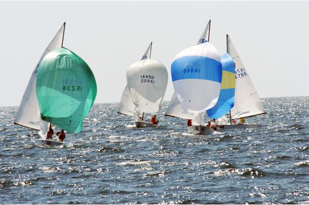 Downwind action at the 2006 Lightning North American Championship, hosted by Mission Bay Yacht Club - photo © Mission Bay Yacht Club