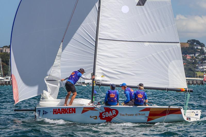 Harken Youth Match Racing World Championship - Day 2 - February 28, 2020 - Waitemata Harbour photo copyright Andrew Delves taken at Royal New Zealand Yacht Squadron and featuring the Elliott 6m class