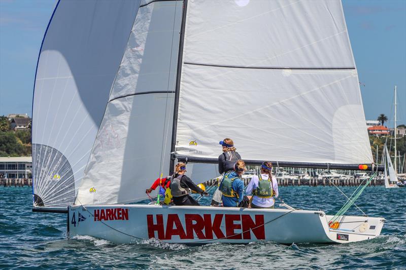 Harken Youth Match Racing World Championship - Day 2 - February 28, 2020 - Waitemata Harbour photo copyright Andrew Delves taken at Royal New Zealand Yacht Squadron and featuring the Elliott 6m class