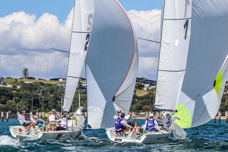 Tapper v Parkin photo copyright Andrew Delves taken at Royal New Zealand Yacht Squadron and featuring the Elliott 6m class