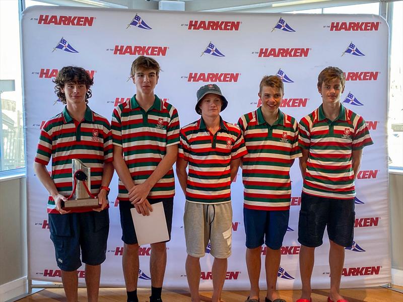 The winning Westlake Red team - Harken NZ National Secondary Schools Keelboat Championships - Royal NZ Yacht Squadron - April 2022 photo copyright William Woodworth - RNZYS taken at Royal New Zealand Yacht Squadron and featuring the Elliott 7 class