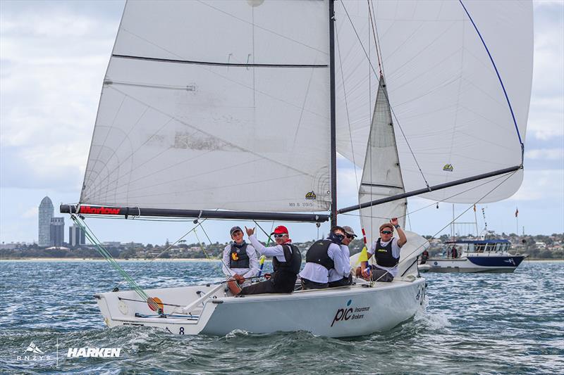 Stevenson and Vento Racing at the 2021 Harken Youth International Match Racing Championship photo copyright Andrew Delves taken at Royal New Zealand Yacht Squadron and featuring the Elliott 7 class
