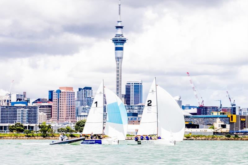 Barfoot & Thompson Women's World Match Racing Championships - Day 3 - November 12, 2022 - Auckland photo copyright Adam Mustill taken at Royal New Zealand Yacht Squadron and featuring the Elliott 7 class