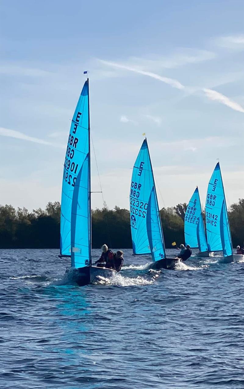 Paul and Louise lead race 1 during the Hunts Enterprise Open photo copyright Helen Bailey taken at Hunts Sailing Club and featuring the Enterprise class