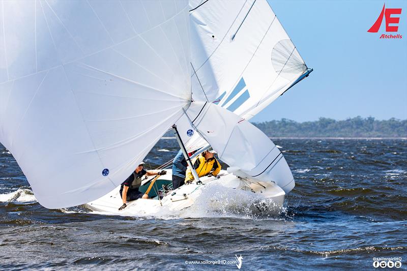 On the limit - Etchells Australian Championship photo copyright Nic Douglass @sailorgirlhq taken at Metung Yacht Club and featuring the Etchells class