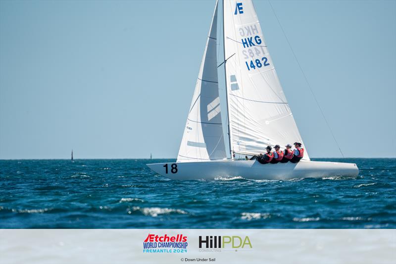 HKG1482 Racer CC. Mark Thornburrow, Malcolm Page, Mike Huang and Julian Plante on day 3 of the 2024 Etchells World Championships - photo © Alex Dare, Down Under Sail