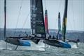 Black Foils competing on Day 1 of Emirates GB SailGP, Portsmouth - JUly 19, 2025