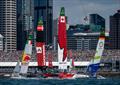 Canada NorthStar SailGP Team helmed by Giles Scott in front of the grandstand on Race Day 1 of The Rolex SailGP Championship ITM New Zealand Sail Grand Prix in Auckland, New Zealand