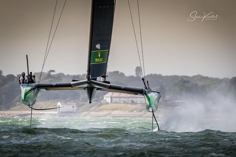 Sam Kurtul's iconic photo of the Australian SailGP team hitting 50 knots at the Cowes SailGP in 2019 photo copyright Sam Kurtul / www.worldofthelens.co.uk taken at  and featuring the F50 class