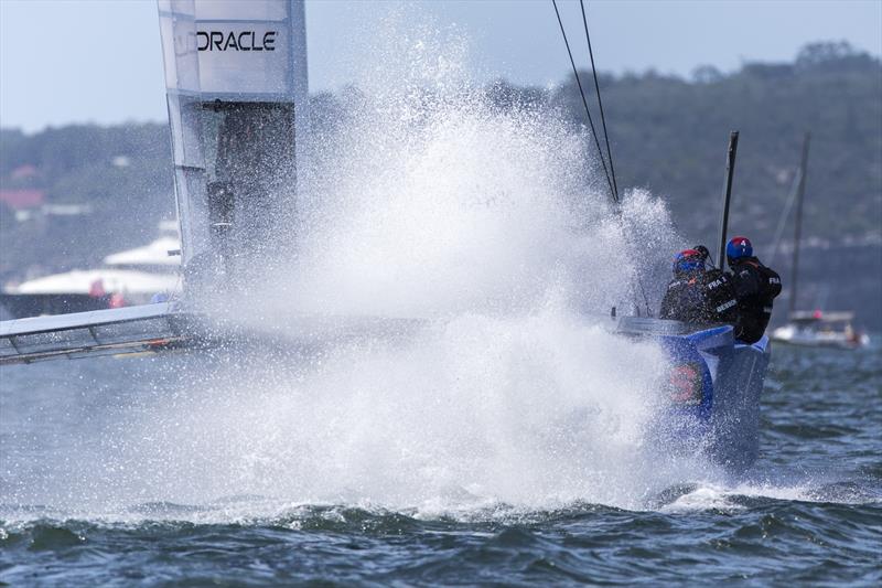 France sustained significant damage in an incident with Spain, and did not compete again photo copyright Andrea Francolini taken at Royal Sydney Yacht Squadron and featuring the F50 class