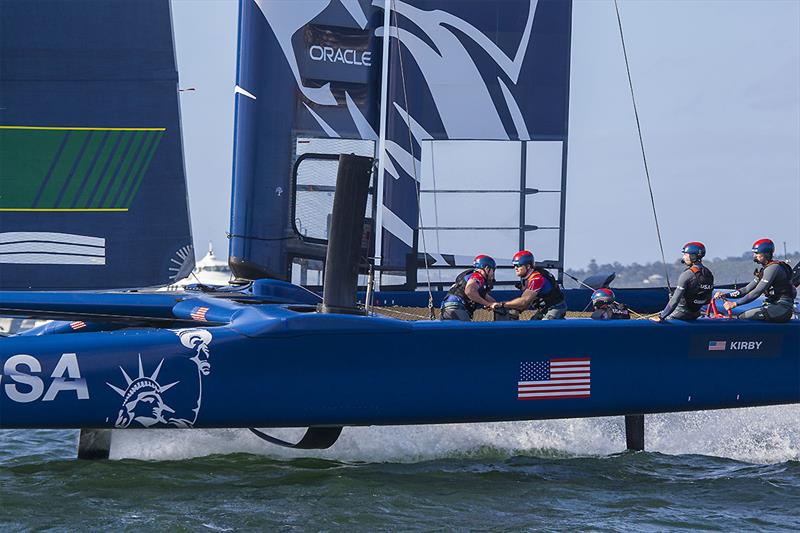 Team USA have a great new look to their boat and sail it better than ever photo copyright John Curnow taken at Royal Sydney Yacht Squadron and featuring the F50 class