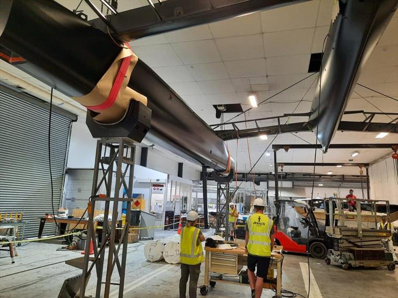 SailGP - F50's being modified at Core Builders prior to the 2021 SailGP circuit - photo © SailGP