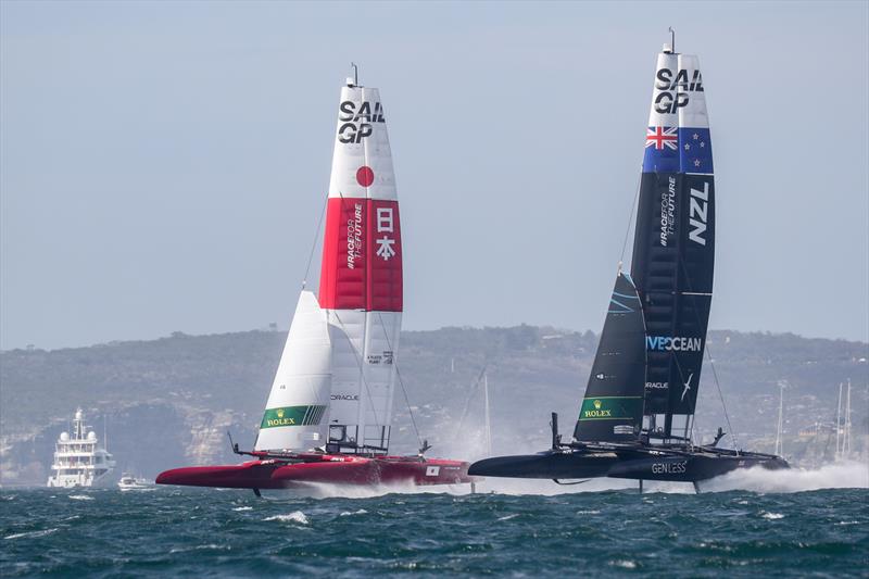 New Zealand SailGP Team co-helmed by Peter Burling and Blair Tuke in action on on Race Day 2. Australia Sail Grand Prix photo copyright Brett Costello/SailGP taken at Woollahra Sailing Club and featuring the F50 class