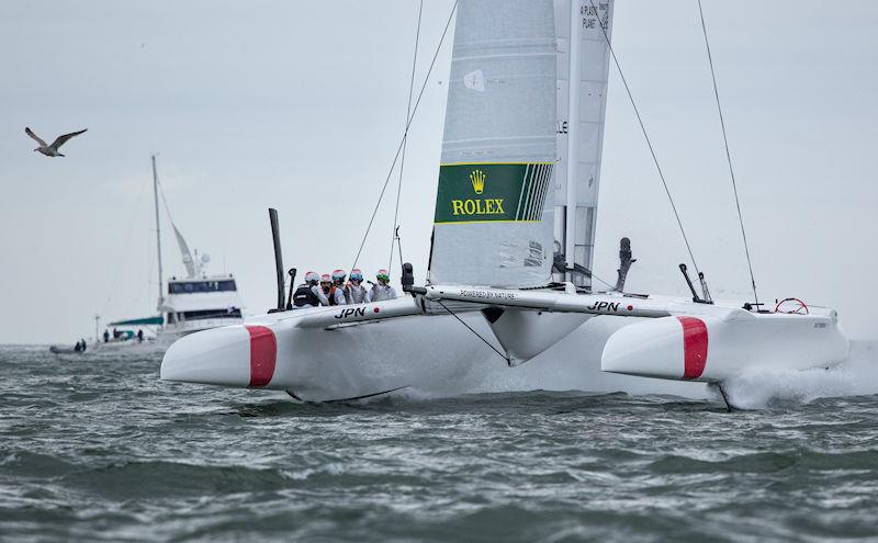 Japan SailGP Team helmed by Nathan Outterridge on Race Day 2 of San Francisco SailGP, Season 2 photo copyright Felix Diemer for SailGP taken at Golden Gate Yacht Club and featuring the F50 class