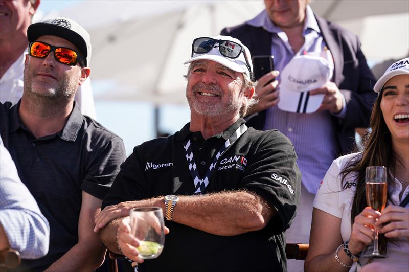 A very pleased Fred Pye, CEO 3iQ and founder of Canada SailGP Team, watches the racing on Day 1 of the T-Mobile United States Sail Grand Prix | Chicago at Navy Pier, Lake Michigan, Season 3 photo copyright Adam Warner/SailGP taken at Chicago Yacht Club and featuring the F50 class