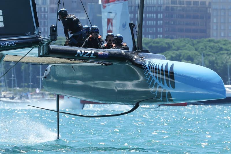 New Zealand SailGP Team co-helmed by Peter Burling and Blair Tuke in action on Race Day 1 of the T-Mobile United States Sail Grand Prix, June 2022 photo copyright Simon Bruty/SailGP taken at Chicago Yacht Club and featuring the F50 class