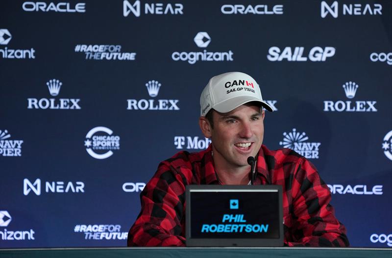 Phil Robertson, driver of Canada SailGP Team attends a press conference ahead of T-Mobile United States Sail Grand Prix, Chicago at Navy Pier, Lake Michigan, Season 3 - photo © Bob Martin/SailGP