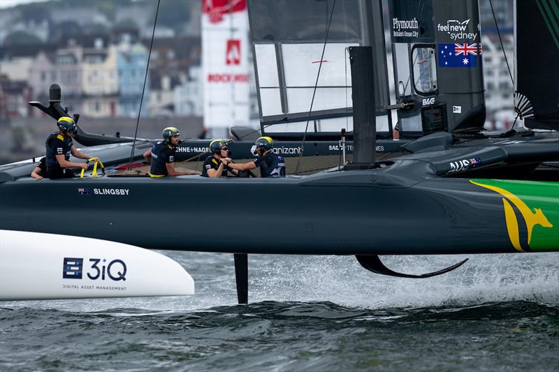 Australia SailGP Team helmed by Tom Slingsby on Race Day 2 of the Great Britain Sail Grand Prix | Plymouth in Plymouth, England. 31st July  photo copyright Ricardo Pinto/SailGP taken at Royal Plymouth Corinthian Yacht Club and featuring the F50 class