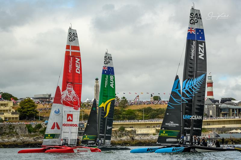 Race Day 2 of the Great Britain Sail Grand Prix in Plymouth photo copyright Sam Kurtul / www.worldofthelens.co.uk taken at  and featuring the F50 class