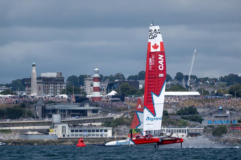 Canada SailGP Team helmed by Phil Robertson on of the Great Britain Sail Grand Prix in Plymouth photo copyright Jon Buckle for SailGP taken at  and featuring the F50 class
