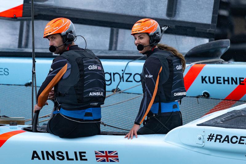 HRH The Duchess of Cambridge alongside Sir Ben Ainslie for the Great Britain SailGP Team in a special one-off Commonwealth race against New Zealand SailGP Team on Race Day 2 of the Great Britain Sail Grand Prix | Plymouth - photo © Ricardo Pinto for SailGP