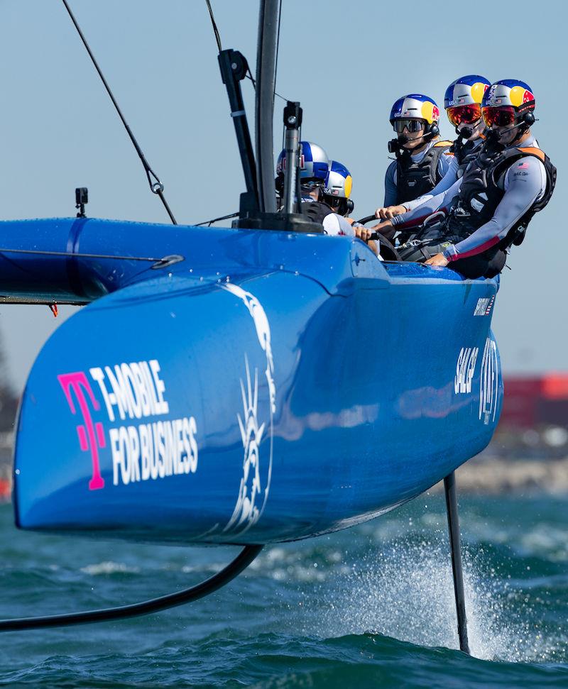 USA SailGP Team helmed by Jimmy Spithill in action on Race Day 1 of the Spain Sail Grand Prix in Cadiz, Andalusia, Spain photo copyright Ian Walton for SailGP taken at  and featuring the F50 class