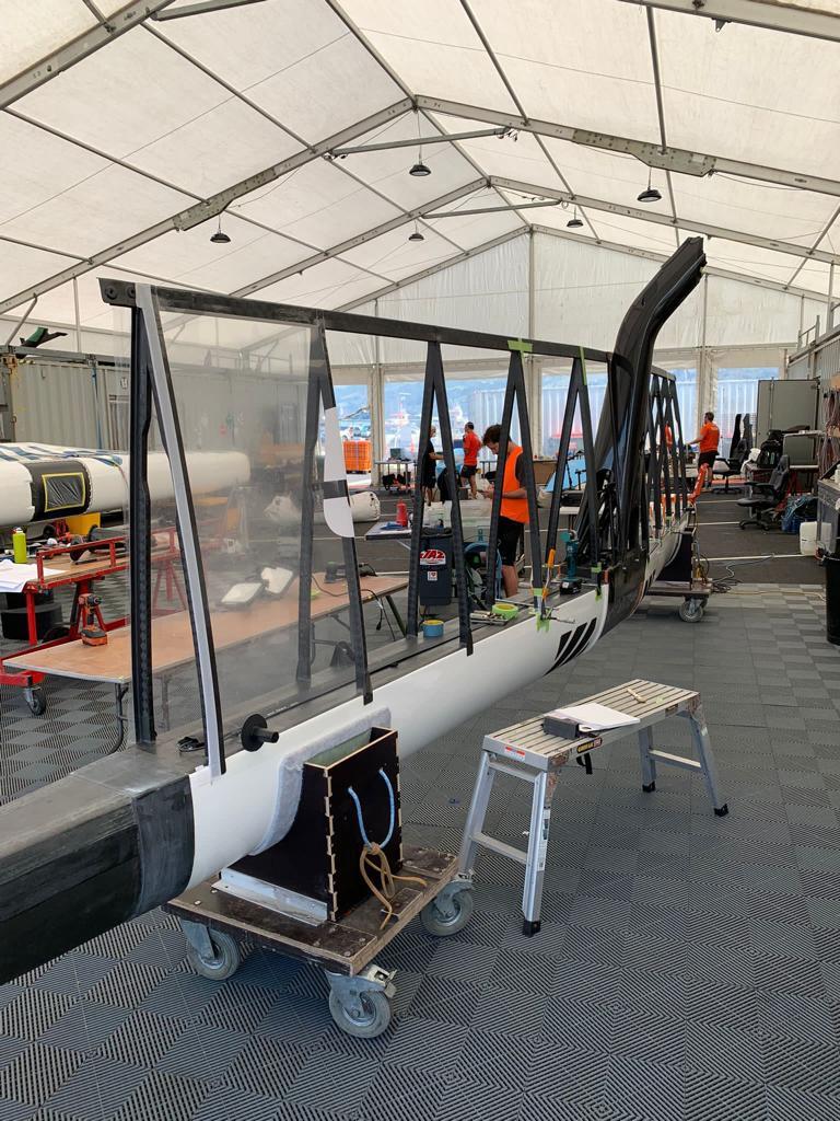 Wingsail repair - SailGP Technologies - Lyttleton - March 2023 photo copyright SailGP taken at Royal New Zealand Yacht Squadron and featuring the F50 class