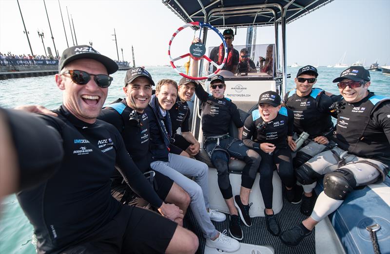 Josh Junior takes a selfie of the NZ SailGP team - Race Day 2 of the Rolex United States Sail Grand Prix | Chicago - photo © Ricardo Pinto/SailGP