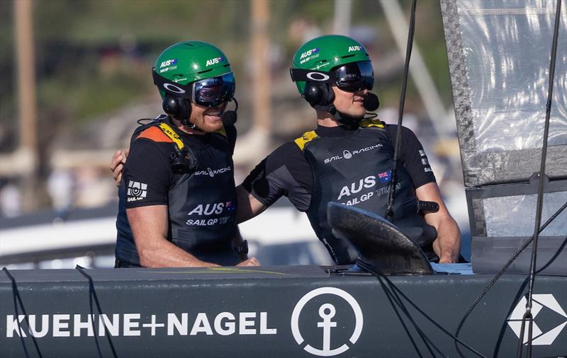 Tom Slingsby and Kyle Langford - Day 2 - KPMG Australia Sail Grand Prix - Sydney - Fbruary25, 2024 photo copyright Felix Diemer/SailGP taken at Woollahra Sailing Club and featuring the F50 class
