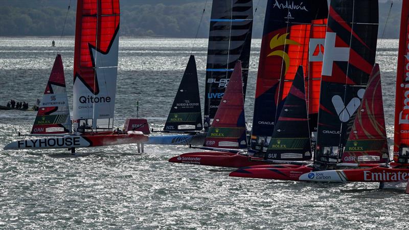 NorthStar SAILGP Team have a great start in race one on Race Day 2 of the Emirates Great Britain Sail Grand Prix in Portsmouth, UK - photo © David Maynard / www.alleycatphotographer.com