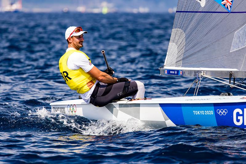 Giles Scott (GBR) on Tokyo 2020 Olympic Sailing Competition Day 8 photo copyright Sailing Energy / World Sailing taken at  and featuring the Finn class