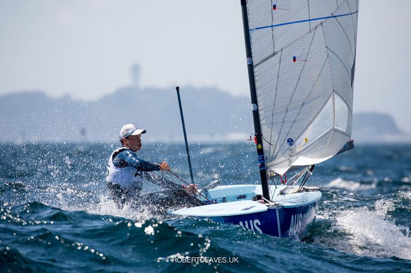 Jake Lilley, AUS at the Tokyo 2020 Olympic Sailing Competition photo copyright Robert Deaves / www.robertdeaves.uk taken at  and featuring the Finn class