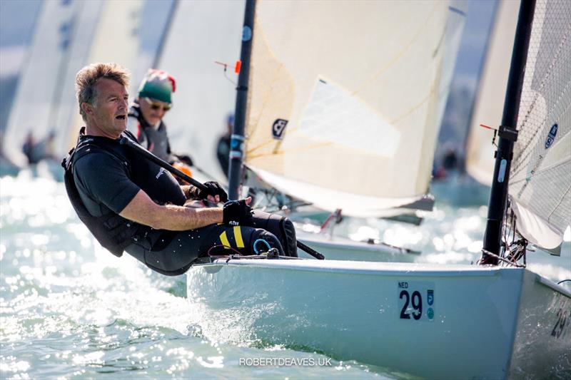 Bas de Waal on day 2 at the 2021 Finn European Masters - photo © Robert Deaves / www.robertdeaves.uk