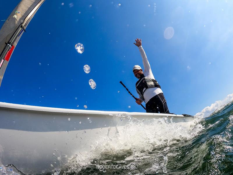 Filipe Silva on day 3 of the 2021 Finn World Masters photo copyright Robert Deaves taken at  and featuring the Finn class