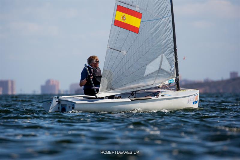 Gerardo Seeliger on day 3 of the 2021 Finn World Masters photo copyright Robert Deaves taken at  and featuring the Finn class
