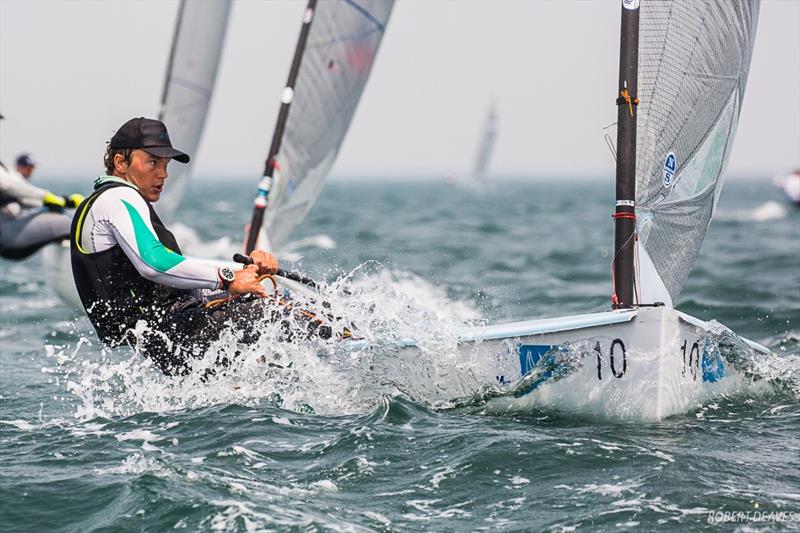 Australian Sailing Squad's Jake Lilley - 2019 Finn Gold Cup photo copyright Robert Deaves taken at Royal Brighton Yacht Club and featuring the Finn class