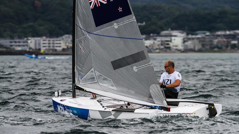 Tokyo2020 - Day 3 - July, 27, - Enoshima, Japan. Finn (Josh Junior) NZL photo copyright Richard Gladwell - Sail-World.com / nz taken at Takapuna Boating Club and featuring the Finn class