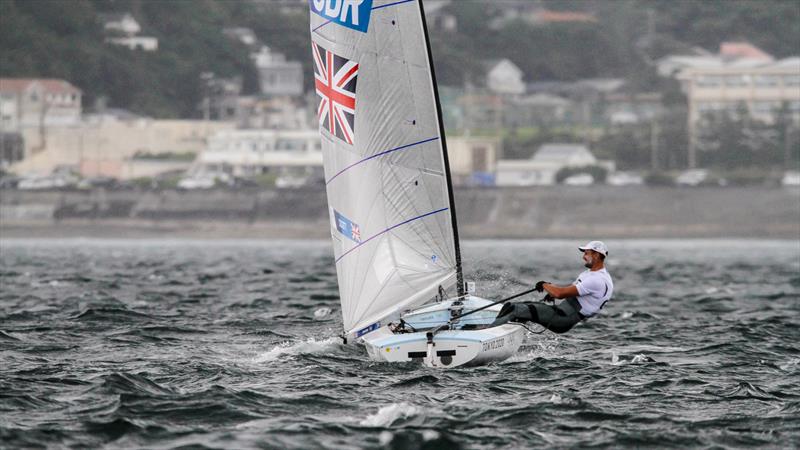 Tokyo2020 - Day 3 - July, 27, - Enoshima, Japan. Giles Scott (GBR) defending Olympic champion Finn class photo copyright Richard Gladwell - Sail-World.com / nz taken at Takapuna Boating Club and featuring the Finn class