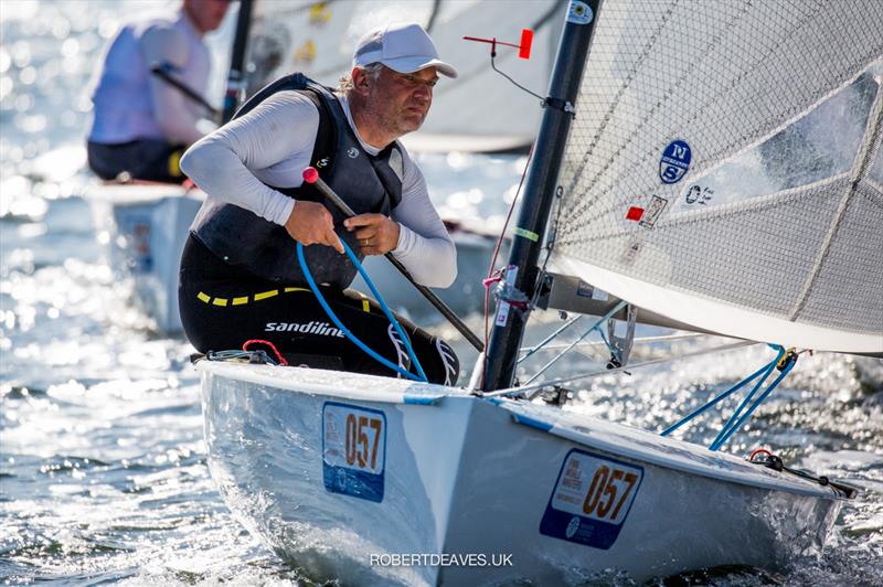 Florian Faucheux on day 4 of the 2021 Finn World Masters photo copyright Robert Deaves taken at  and featuring the Finn class