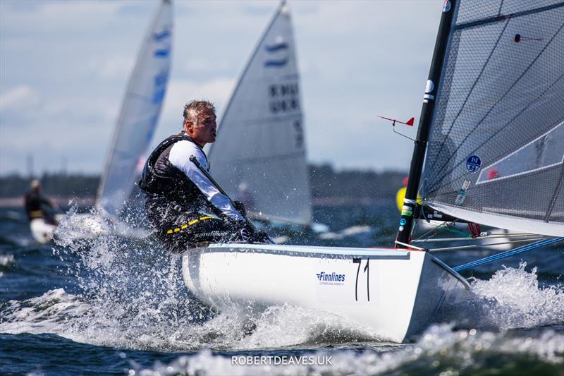 Laurent Hay, FRA at 2022 World Masters photo copyright Robert Deaves / www.robertdeaves.uk taken at  and featuring the Finn class