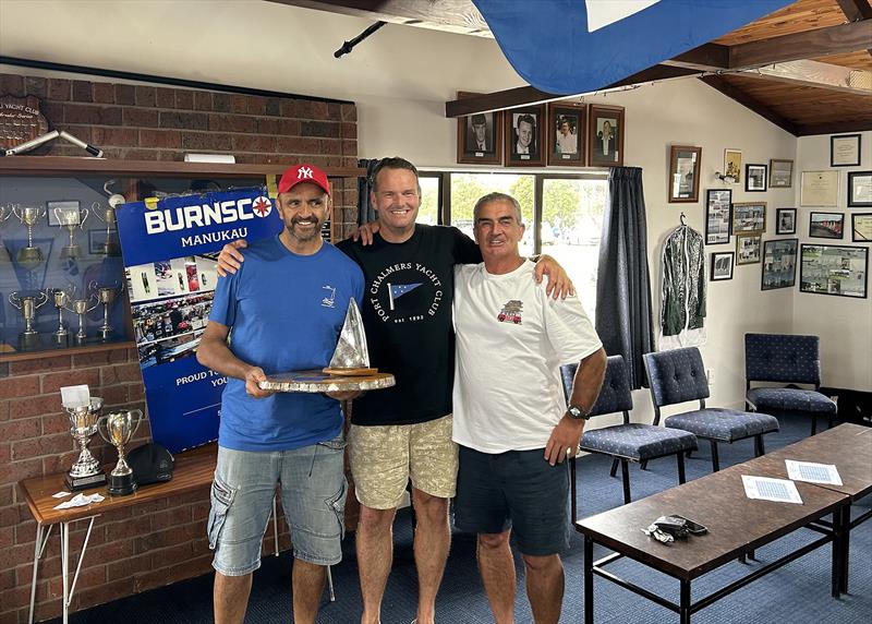 Ray, Richard, Karl - Burnsco Finn Nationals and North Island Championship Regattas photo copyright SailLens Photography taken at Waiuku Yacht Club and featuring the Finn class
