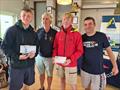 3rd place Tiernan and Chris, with club officers at the Fireball Leinster Championships prize-giving at Skerries © Frank Miller