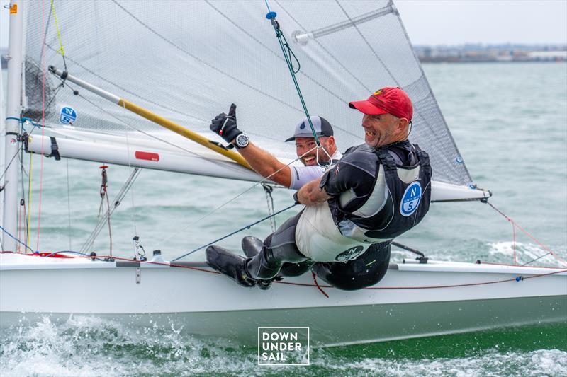 Tom Gillard and Andy Thompson - 1st - Fireball Worlds at Geelong day 6 photo copyright Alex Dare, Down Under Sail taken at Royal Geelong Yacht Club and featuring the Fireball class