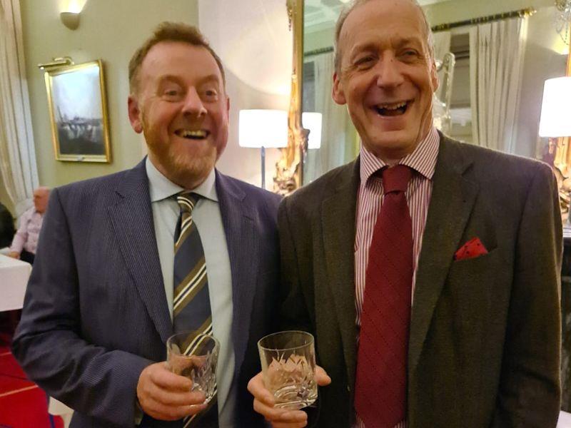 Conor O'Leary (L) and Alistair Court (R), Second Overall Silver Fleet - Dun Laoghaire Flying Fifteen fleet prize-giving 2022 photo copyright DBSC taken at Dublin Bay Sailing Club and featuring the Flying Fifteen class