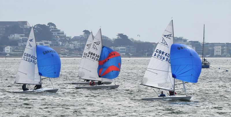 Flying Fifteens during the Parkstone Yacht Club Easter Series photo copyright David Law taken at Parkstone Yacht Club and featuring the Flying Fifteen class