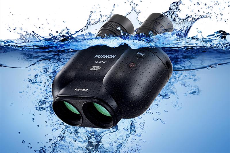 Reviews claim that the Fujinon 14x40 TS-X are waterproof to a depth of 1 metre for 5 minutes, and will float.  - photo © Fujinon