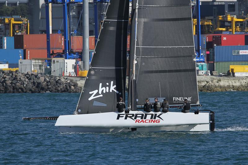 Zhik sponsored GC32 Frank Racing  during a winter race at the end of July 2019 photo copyright Richard Gladwell taken at Royal New Zealand Yacht Squadron and featuring the GC32 class