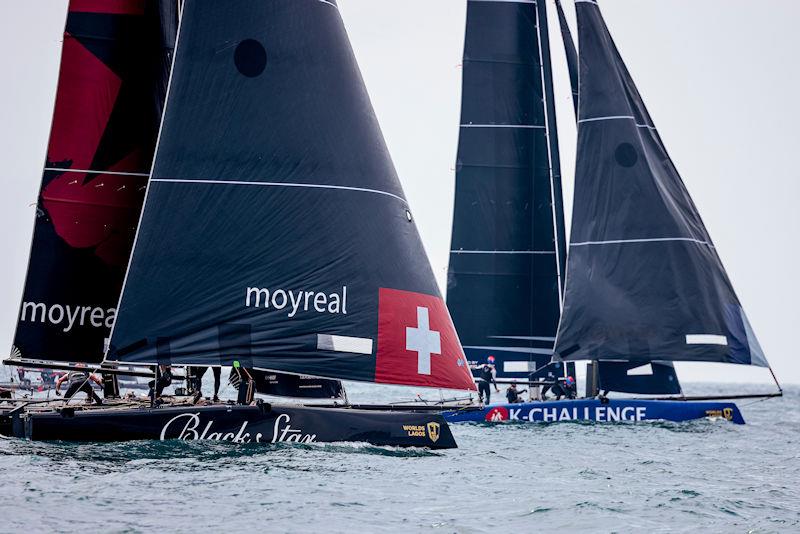 The prize fight at this GC32 World Championship: K-Challenge Team France v Black Star at the Lagos GC32 Worlds - photo © Sailing Energy / GC32 Racing Tour